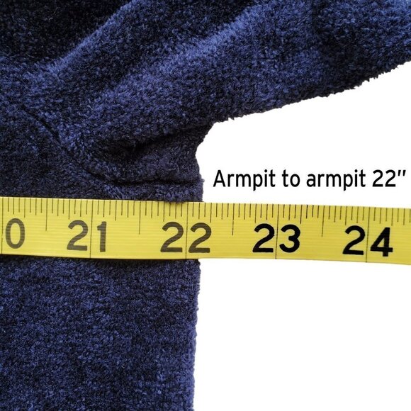 Aritzia Babaton Group Cozy Chenille Oversized Turtleneck Navy Blue Size M - Picture 12 of 16